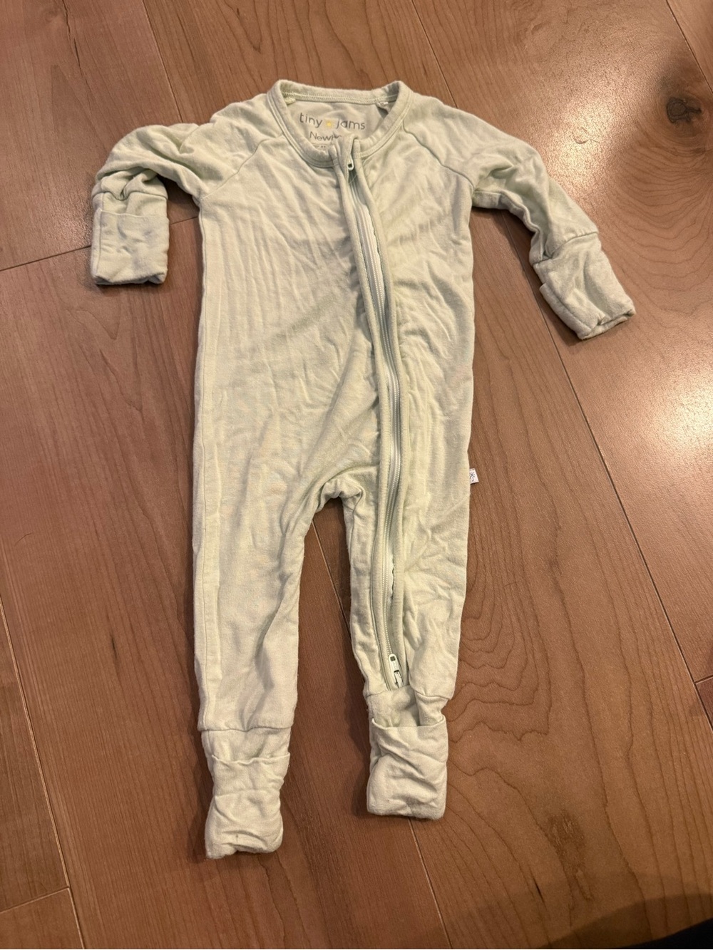 Soft Sage Green Zippered Baby One-Piece